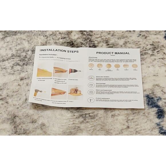 White Corner Shelf, Oak Floating Shelf, Wall Mount Shelf - Picture 4 of 4